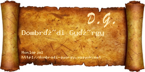 Dombrádi György névjegykártya